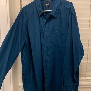 Hurley, dark teal, men’s XXL, long sleeve dress shirt